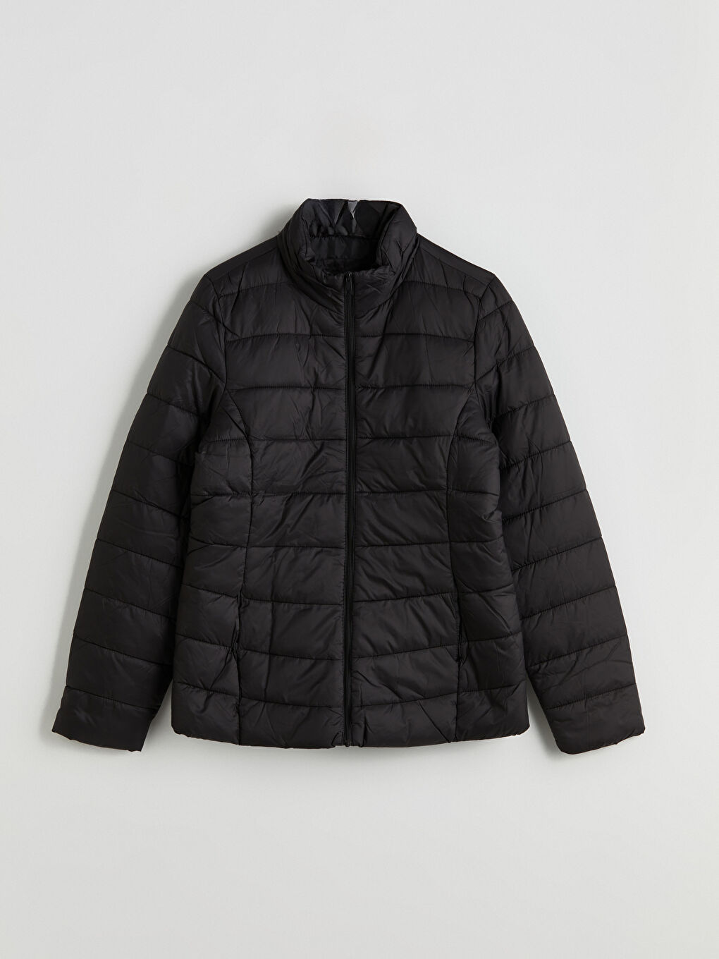 Funnel Neck Quilted Women's Puffer Coat-5
