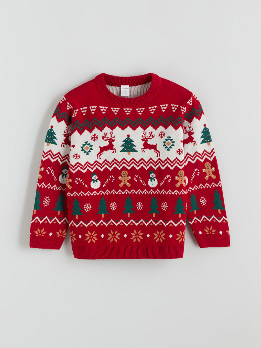 Crew Neck Christmas Themed Boys' Sweater