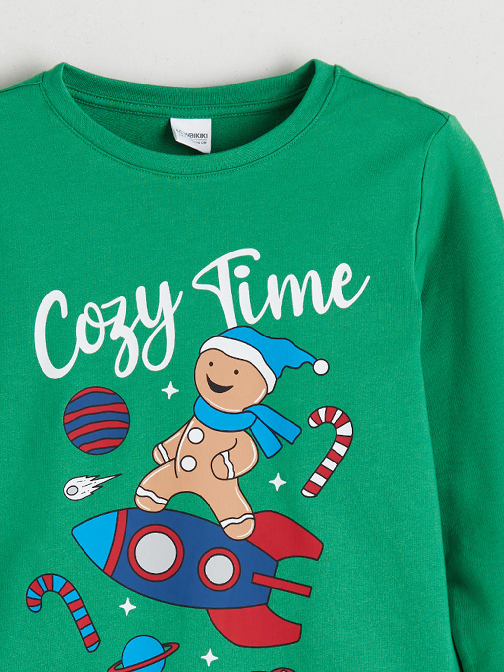 Yeşil Yeni Yıl Temalı Erkek Çocuk Pijama Üst-2