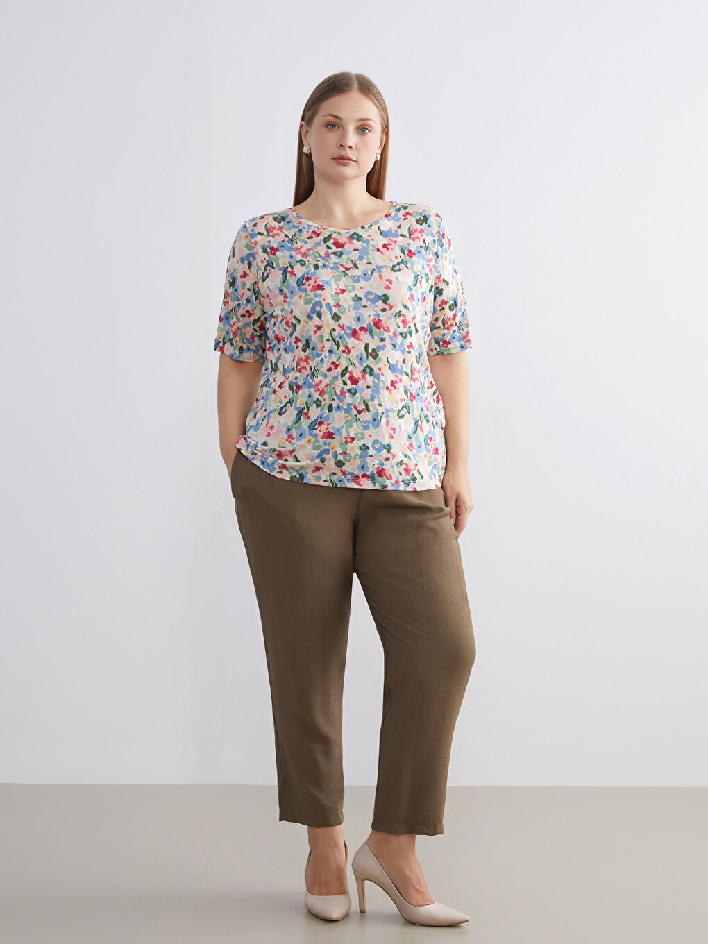 Elasticated Waist Women's Trousers-1