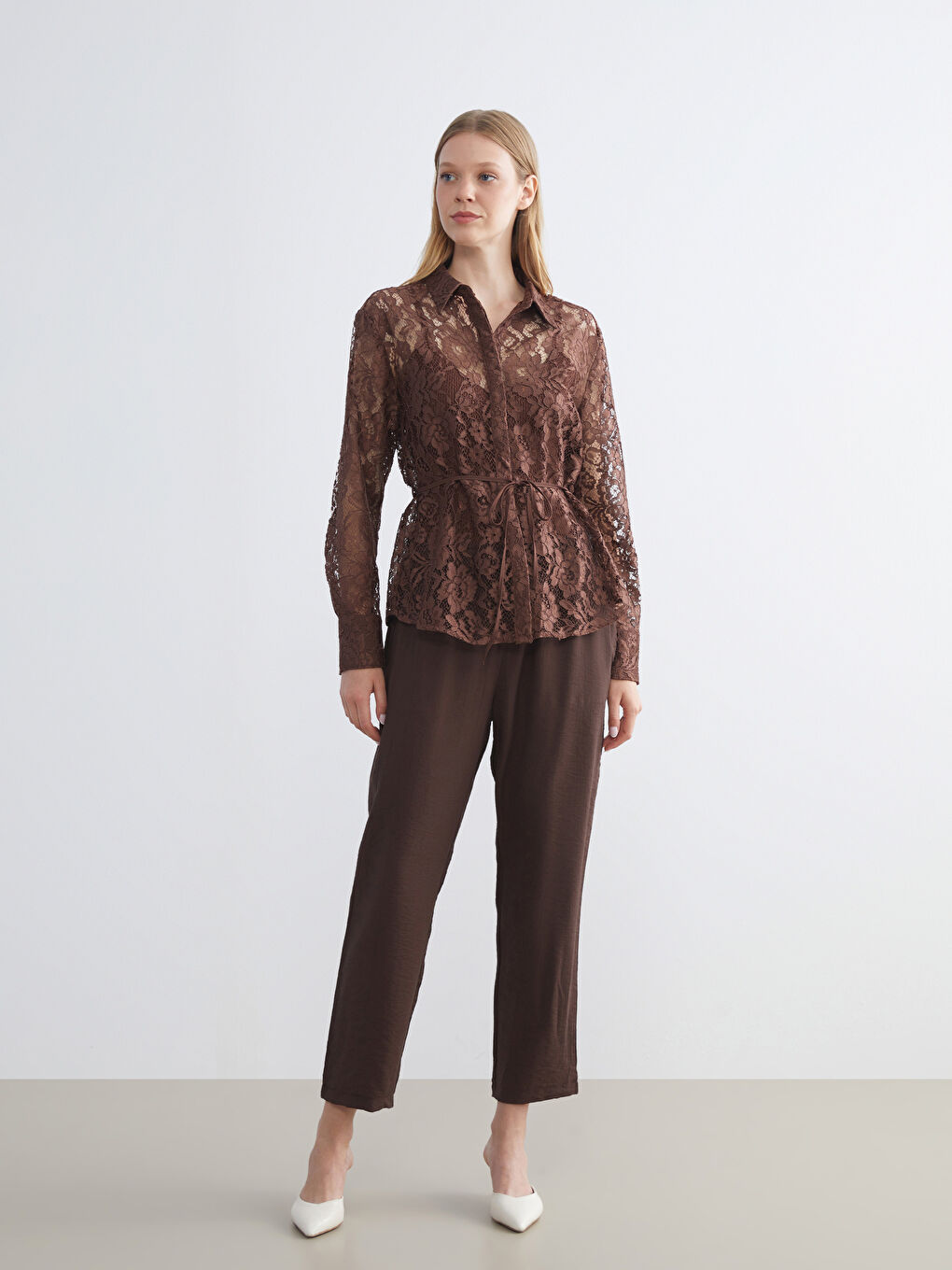 LCWAIKIKI Classic Elasticated Waist Women's Trousers -W5FA81Z8-HLD