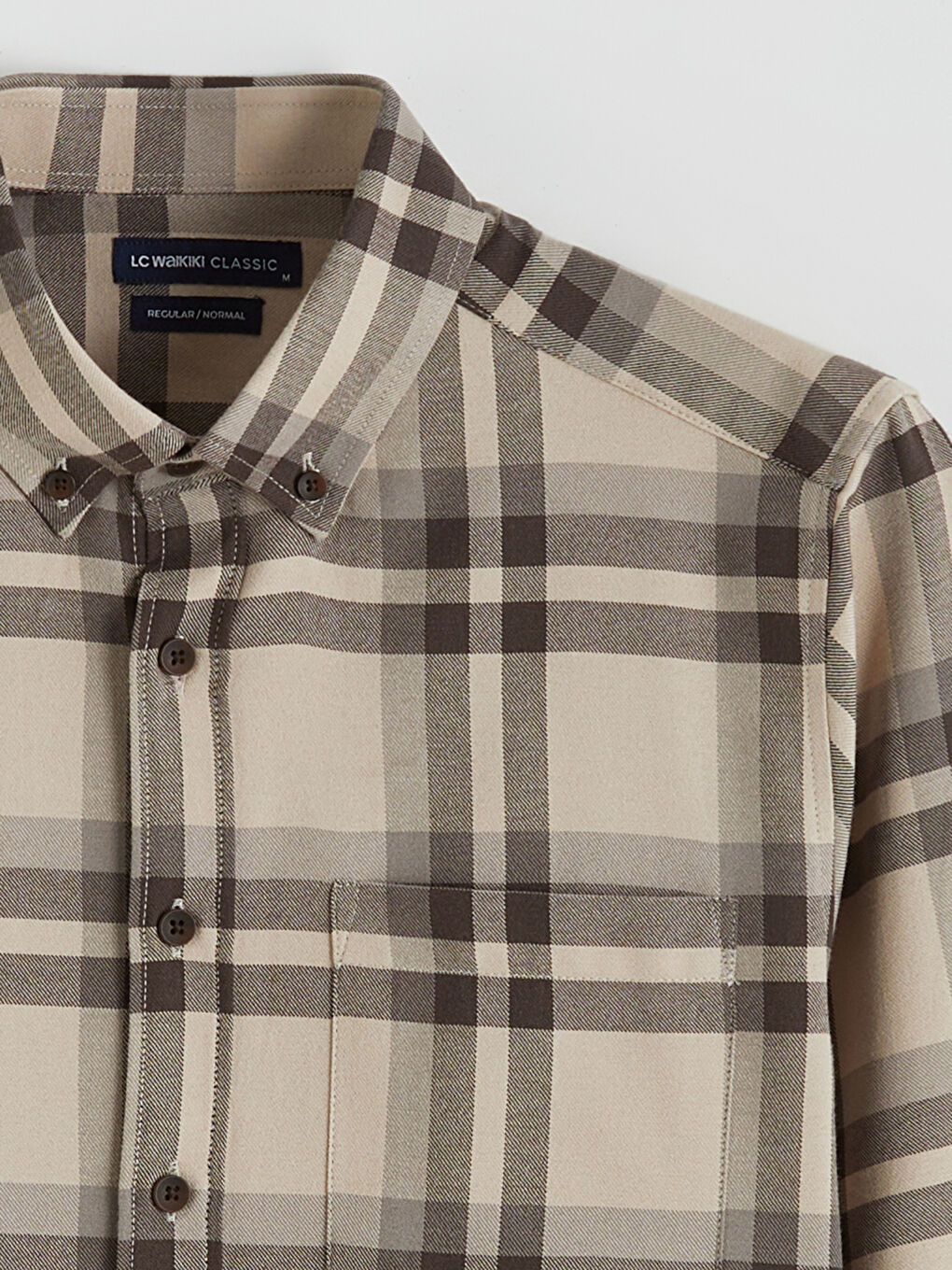 Kahverengi Regular Fit Uzun Kollu Ekose Erkek Gömlek-5