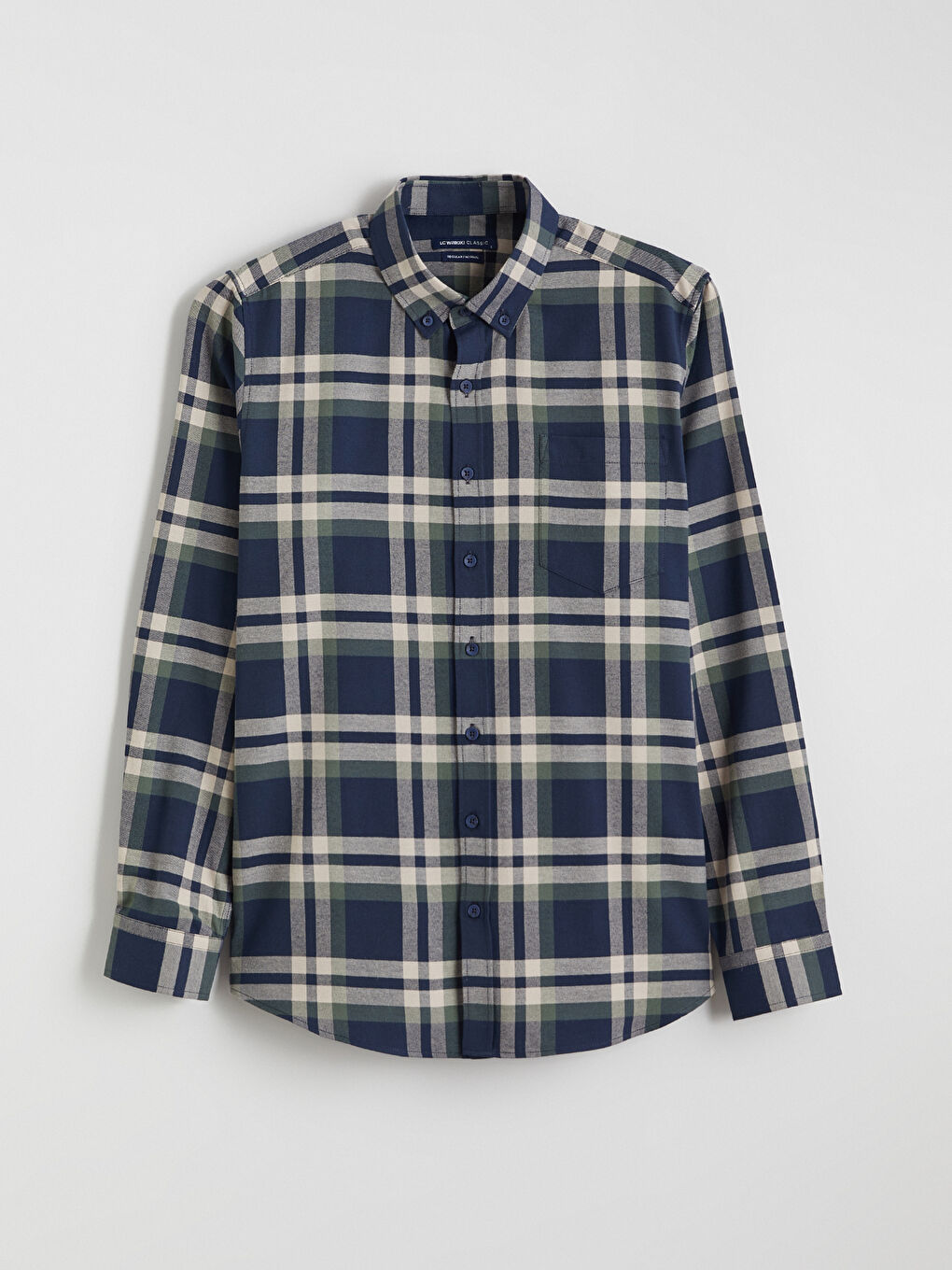 Cămașă pentru Bărbați cu Carouri și Mânecă Lungă, Croială Regular-4