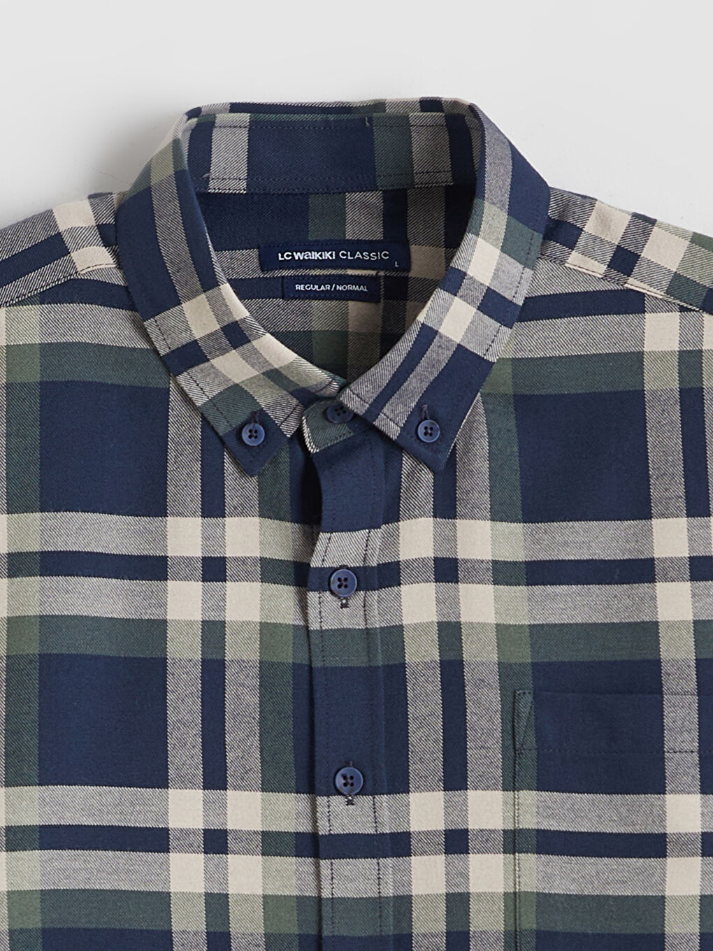 Cămașă pentru Bărbați cu Carouri și Mânecă Lungă, Croială Regular-5