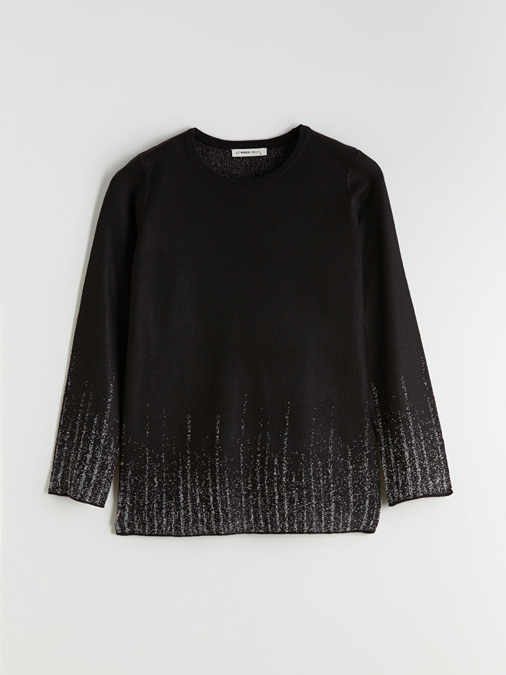 Crew Neck Patterned Women's Knitwear Sweater-4