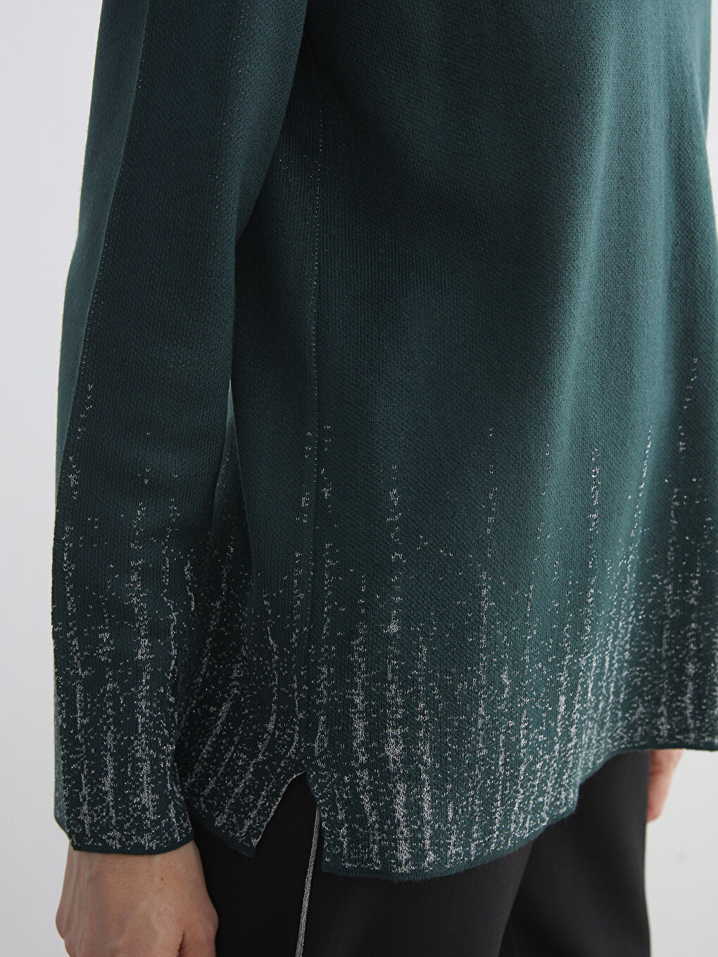 Crew Neck Patterned Women's Knitwear Sweater-2