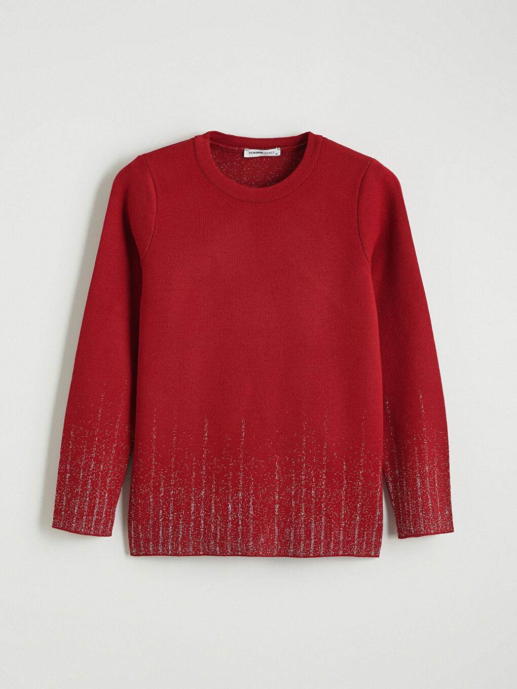 Crew Neck Patterned Women's Knitwear Sweater-4