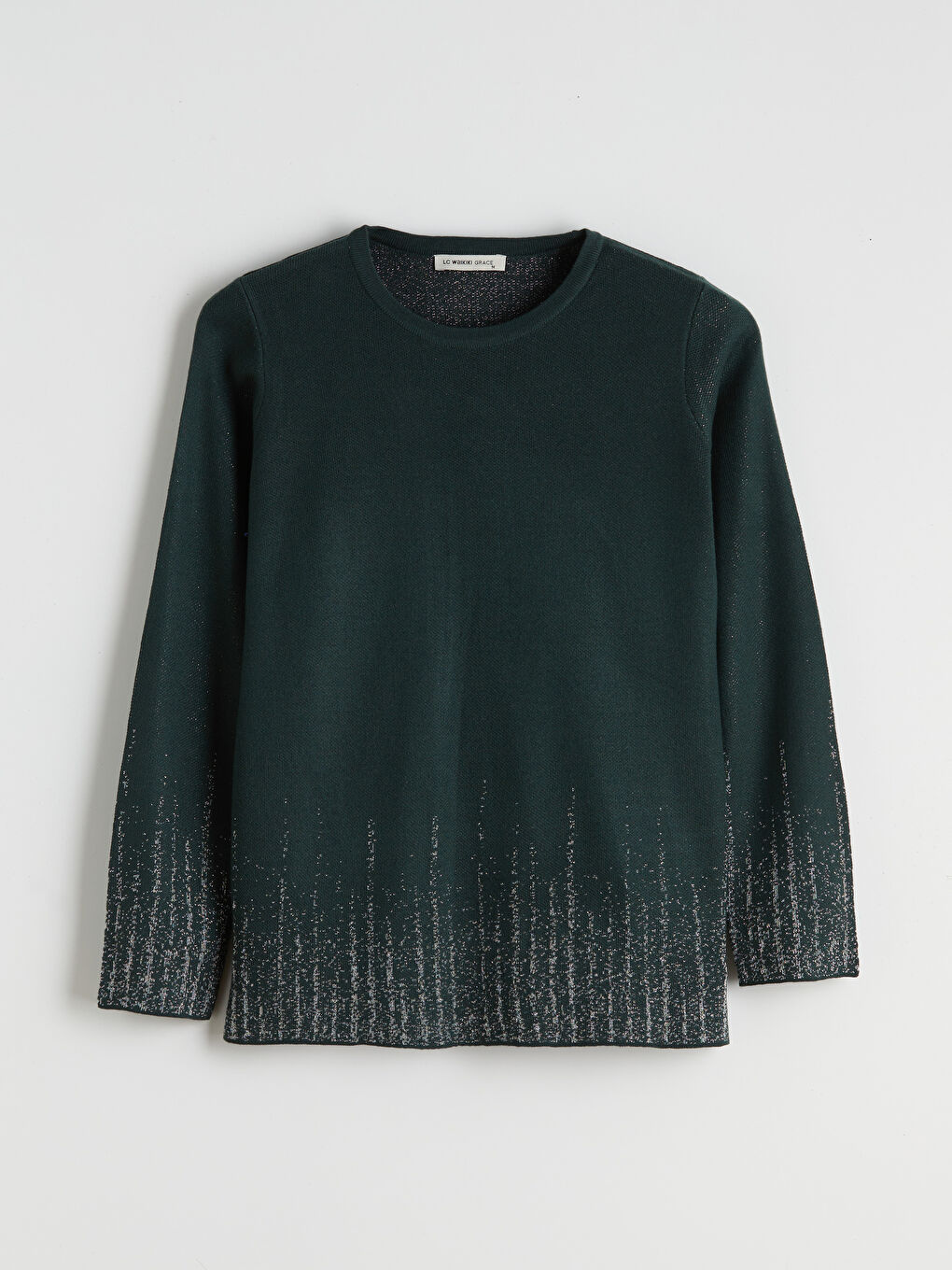 Crew Neck Patterned Women's Knitwear Sweater-4