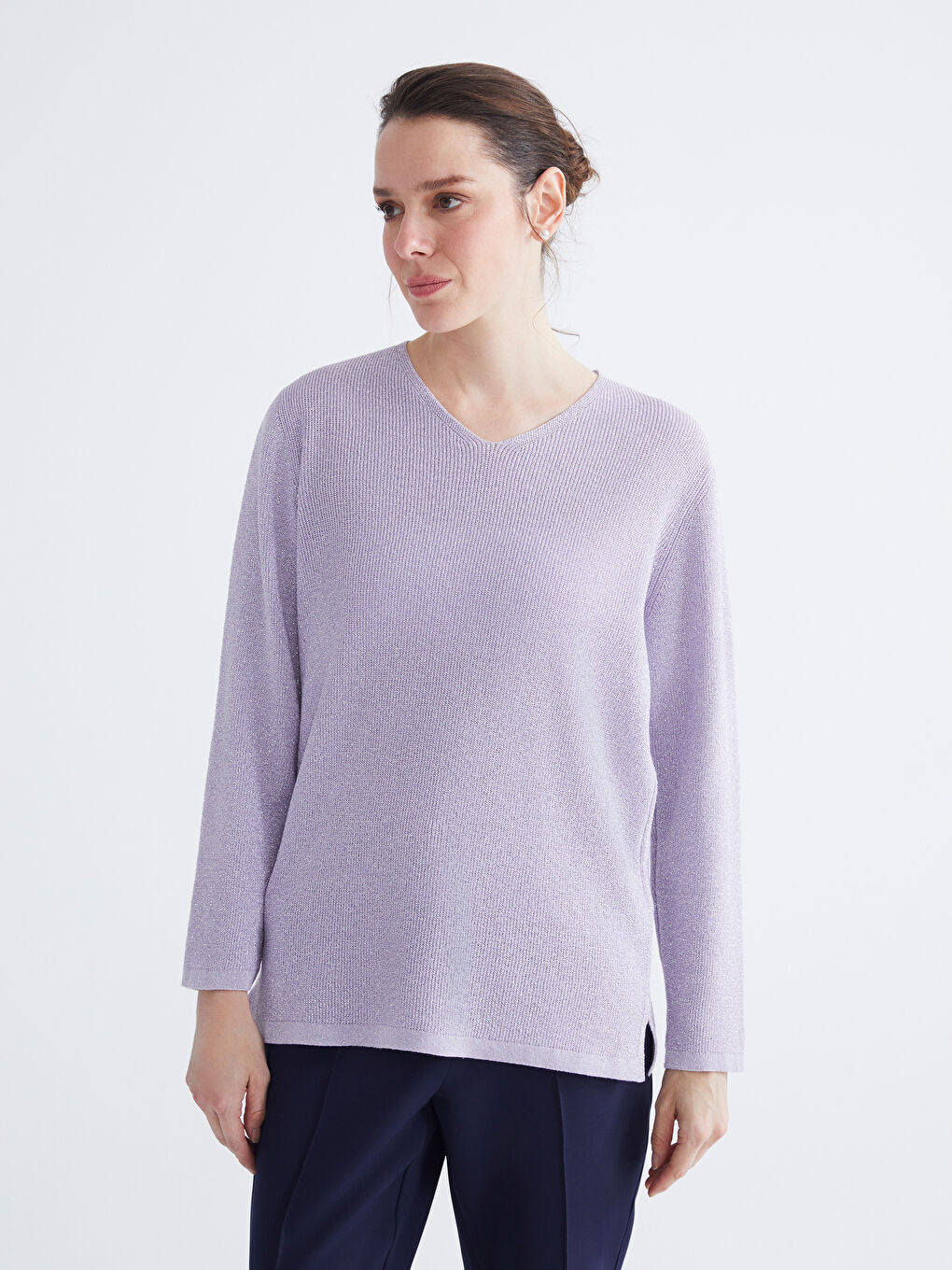 V Neck Women's Knitwear Sweater