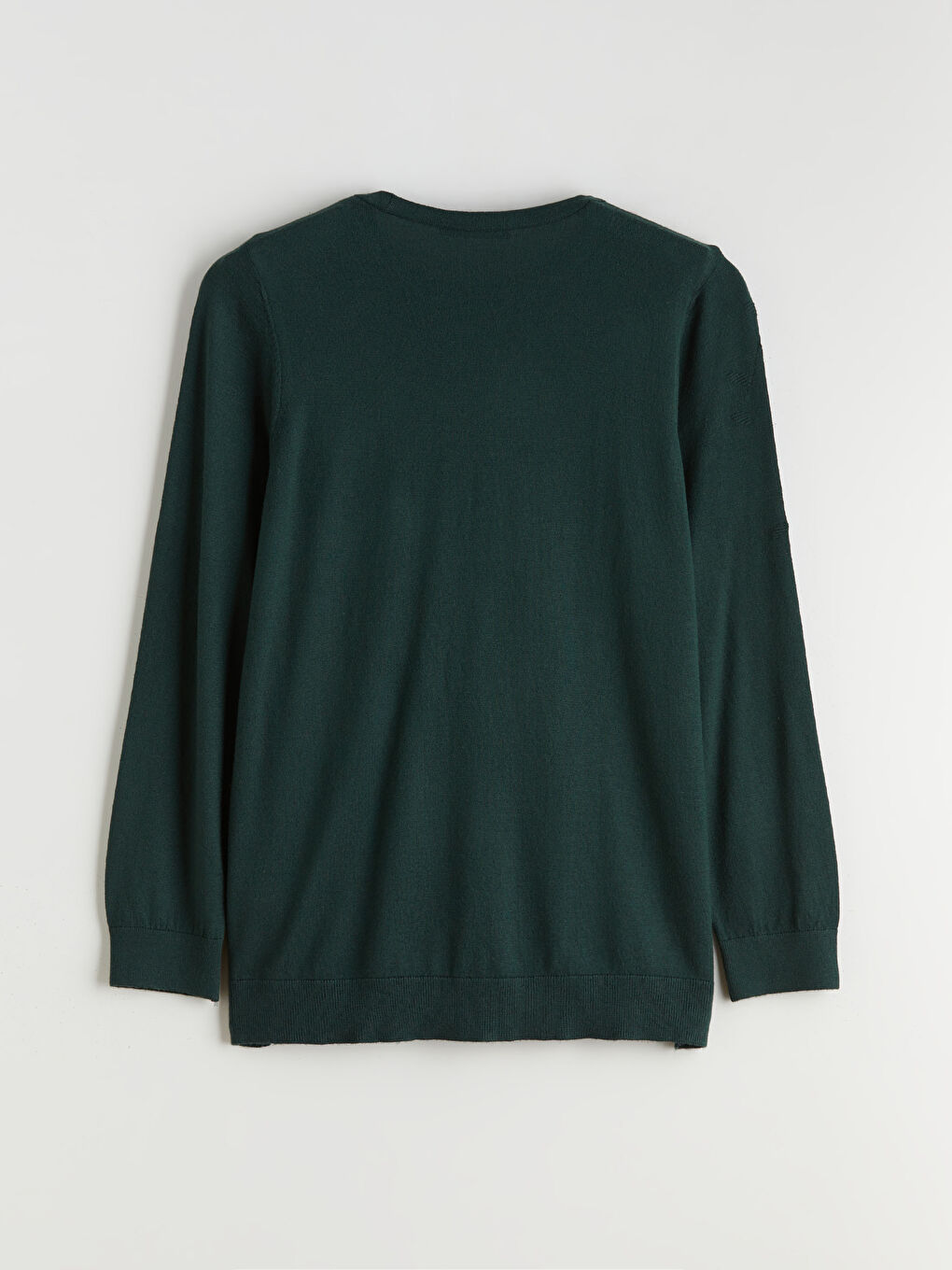 Yeşil Bisiklet Yaka Kendinden Desenli Kadın Triko Kazak-5