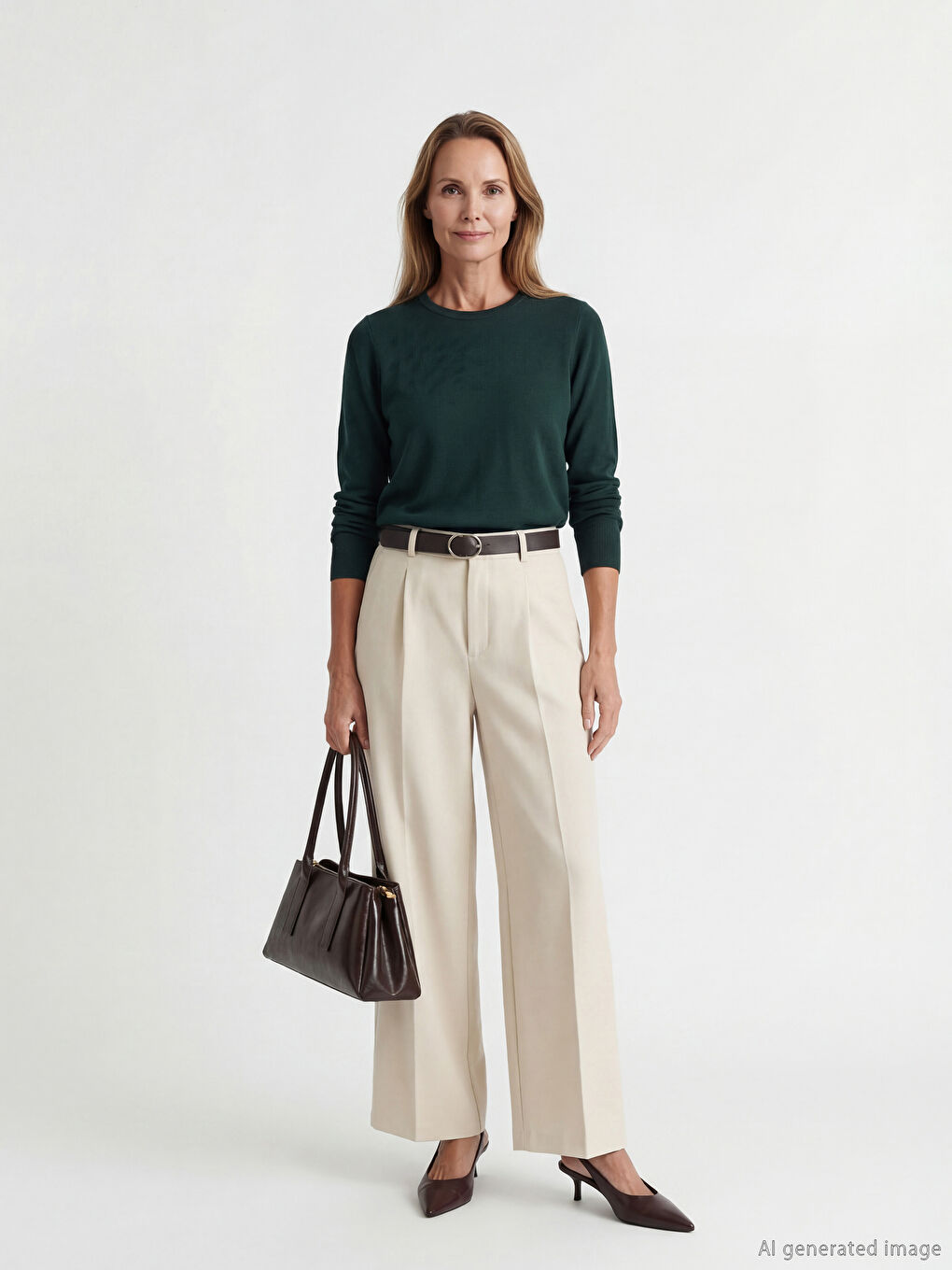 Yeşil Bisiklet Yaka Kendinden Desenli Kadın Triko Kazak-4