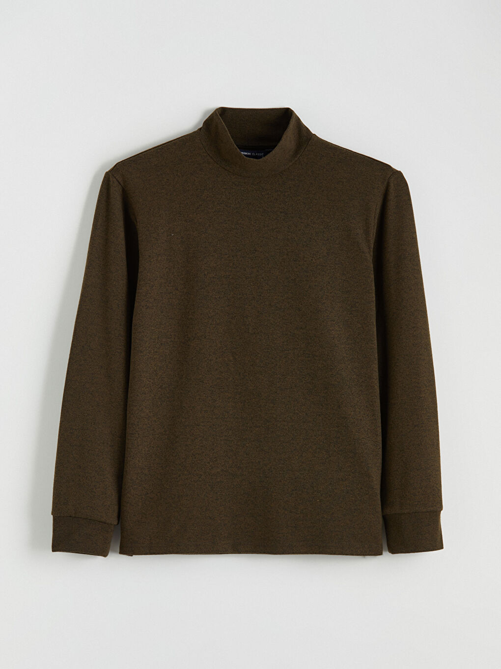 Haki Dik Yaka Erkek Sweatshirt-4