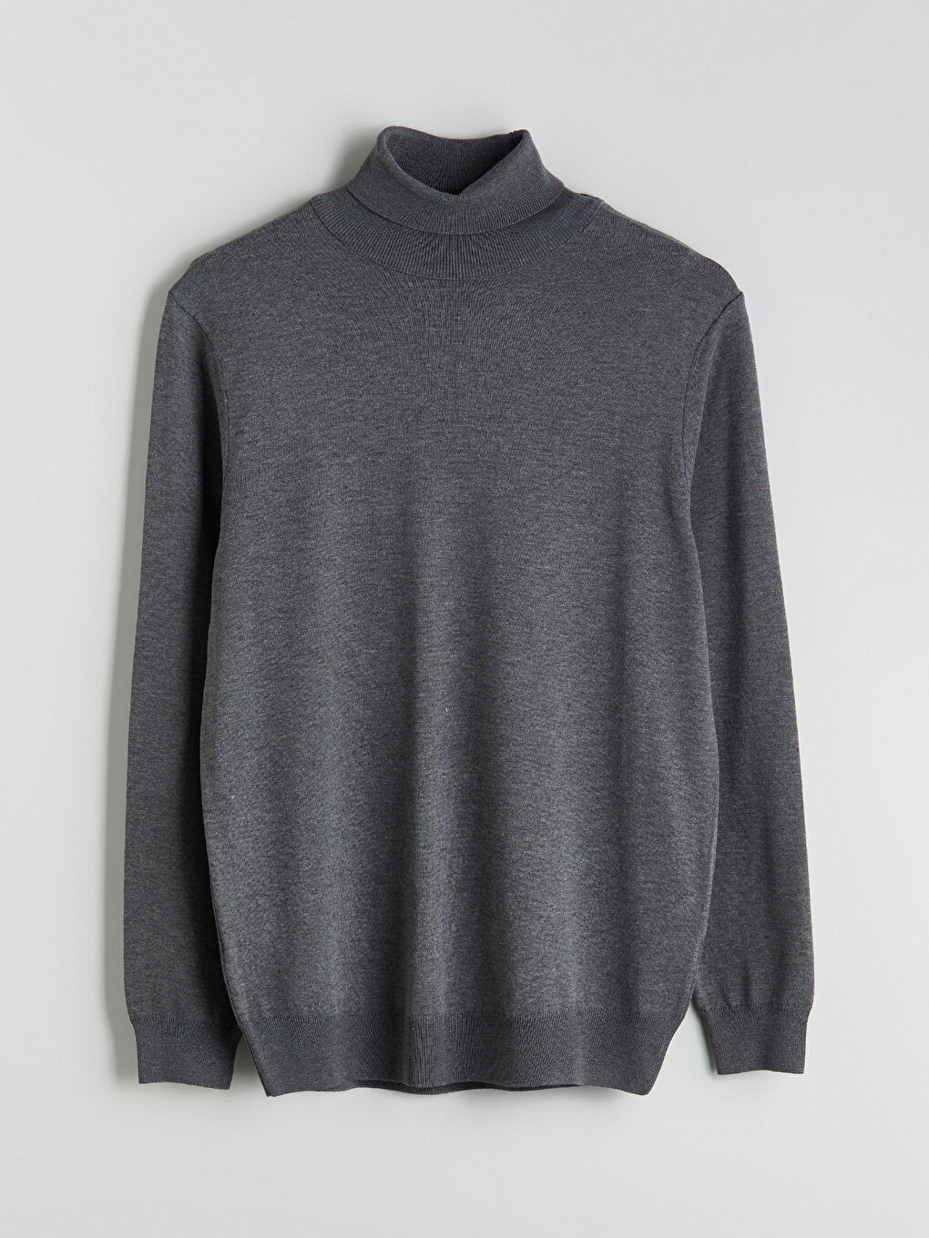 Gri Balıkçı Yaka Erkek Triko Kazak-4