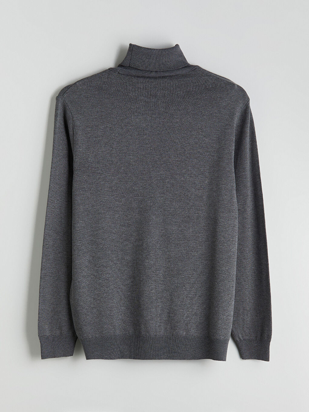 Gri Balıkçı Yaka Erkek Triko Kazak-5