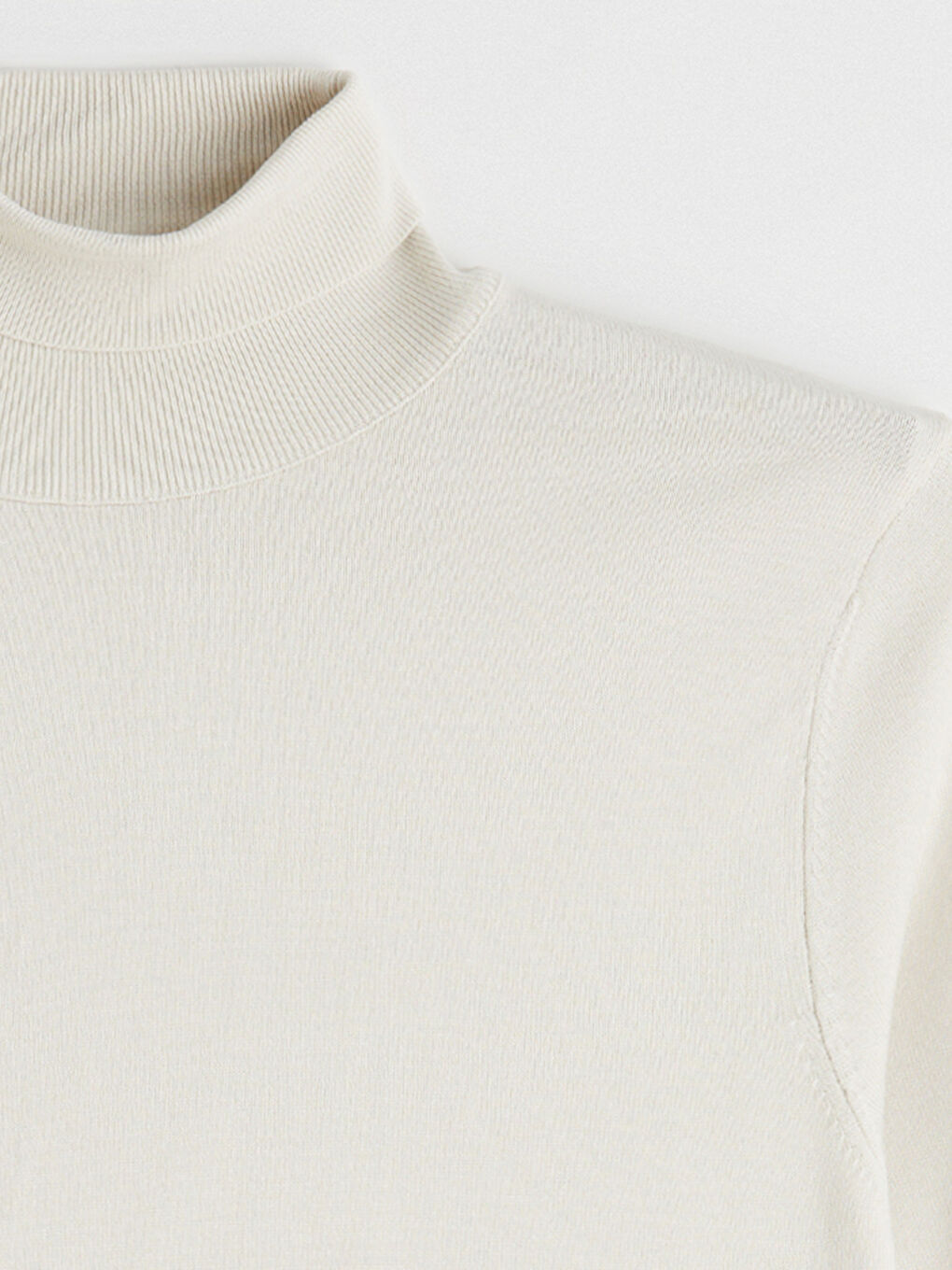 Bej Balıkçı Yaka Erkek Triko Kazak-5