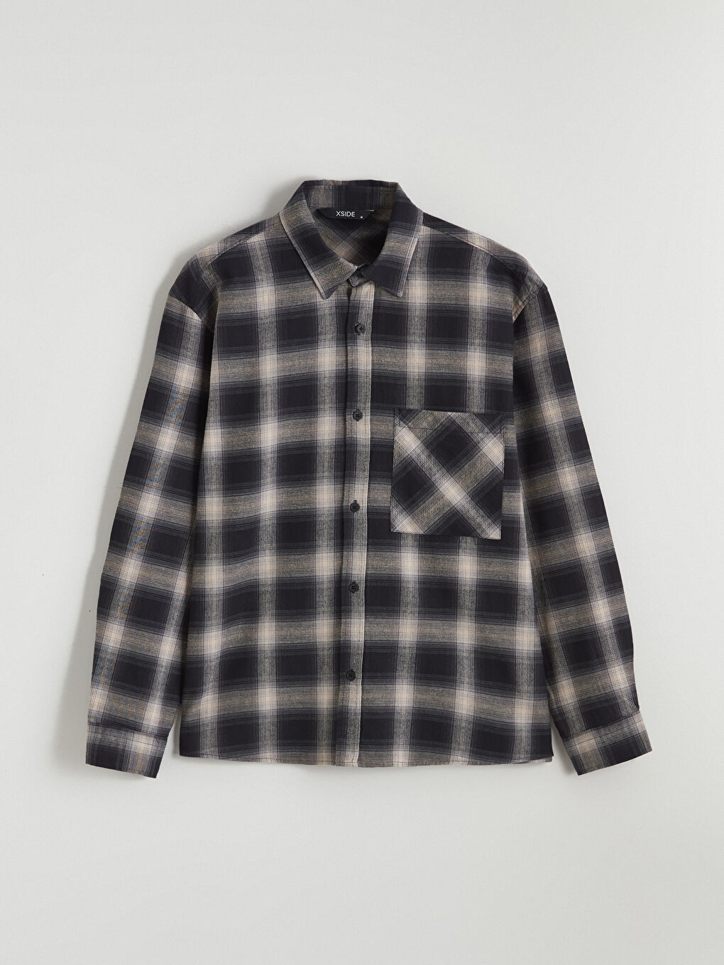 Kahverengi Rahat Kalıp Ekose Erkek Gömlek Ceket-4