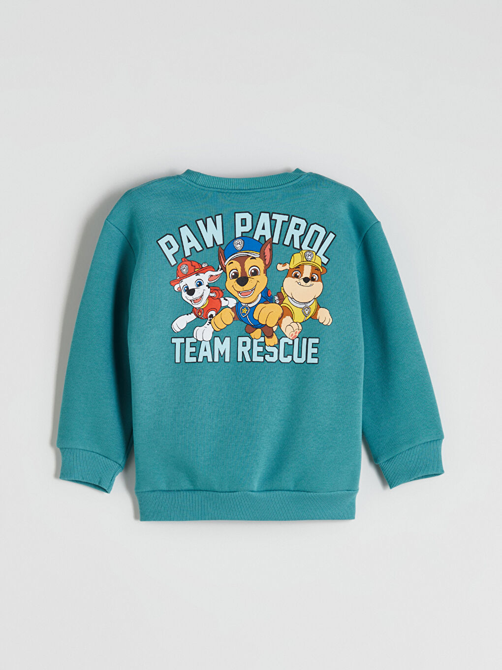 Turkuaz Bisiklet Yaka Paw Patrol Baskılı Erkek Çocuk Sweatshirt-2