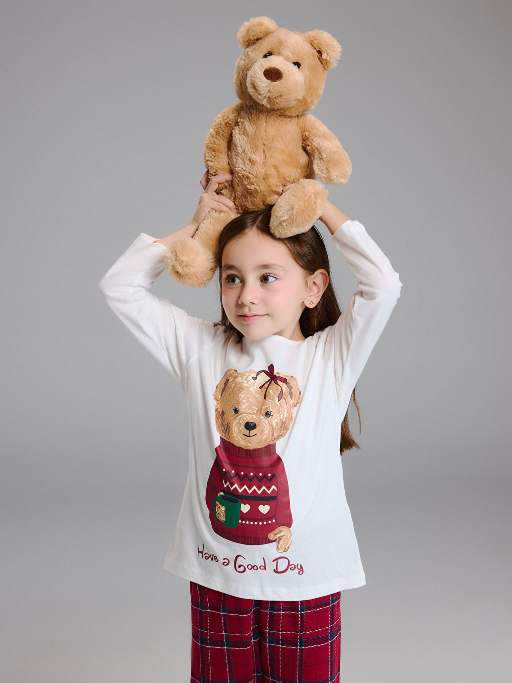 Девочки экрю Пижамный комплект