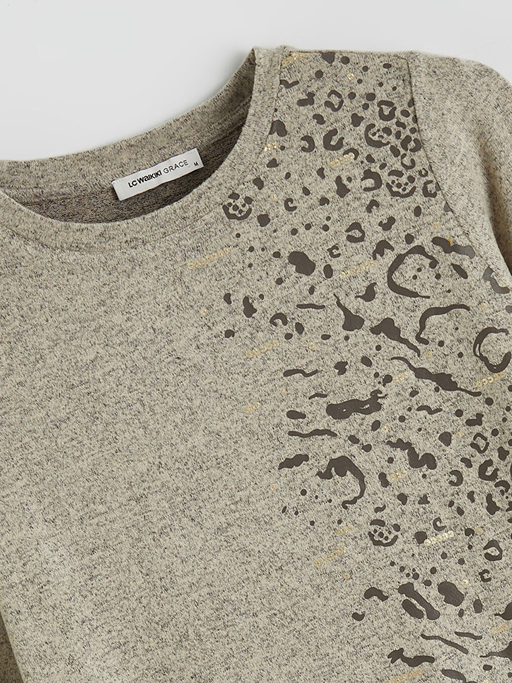 Crew Neck Patterned Blouse-5