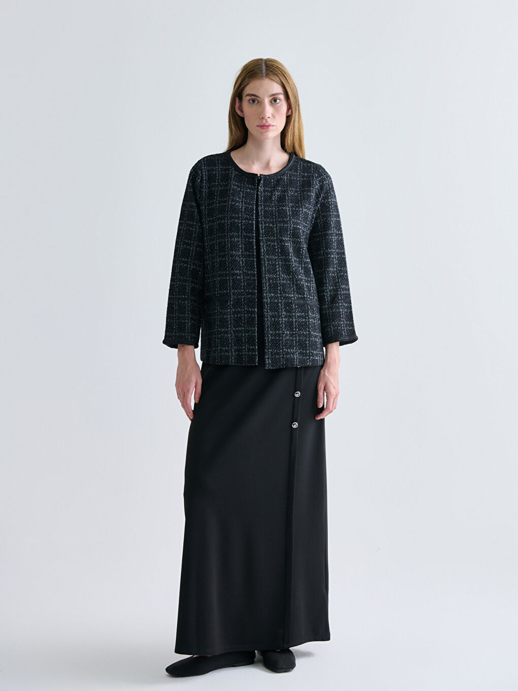 Žena CRNA Kardigan-1