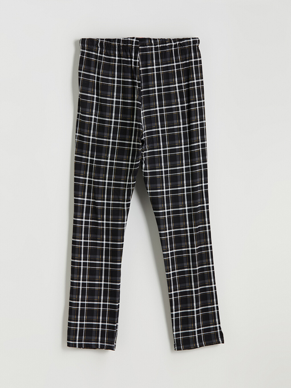 Siyah Regular Fit Ekose Erkek Pijama Alt-1