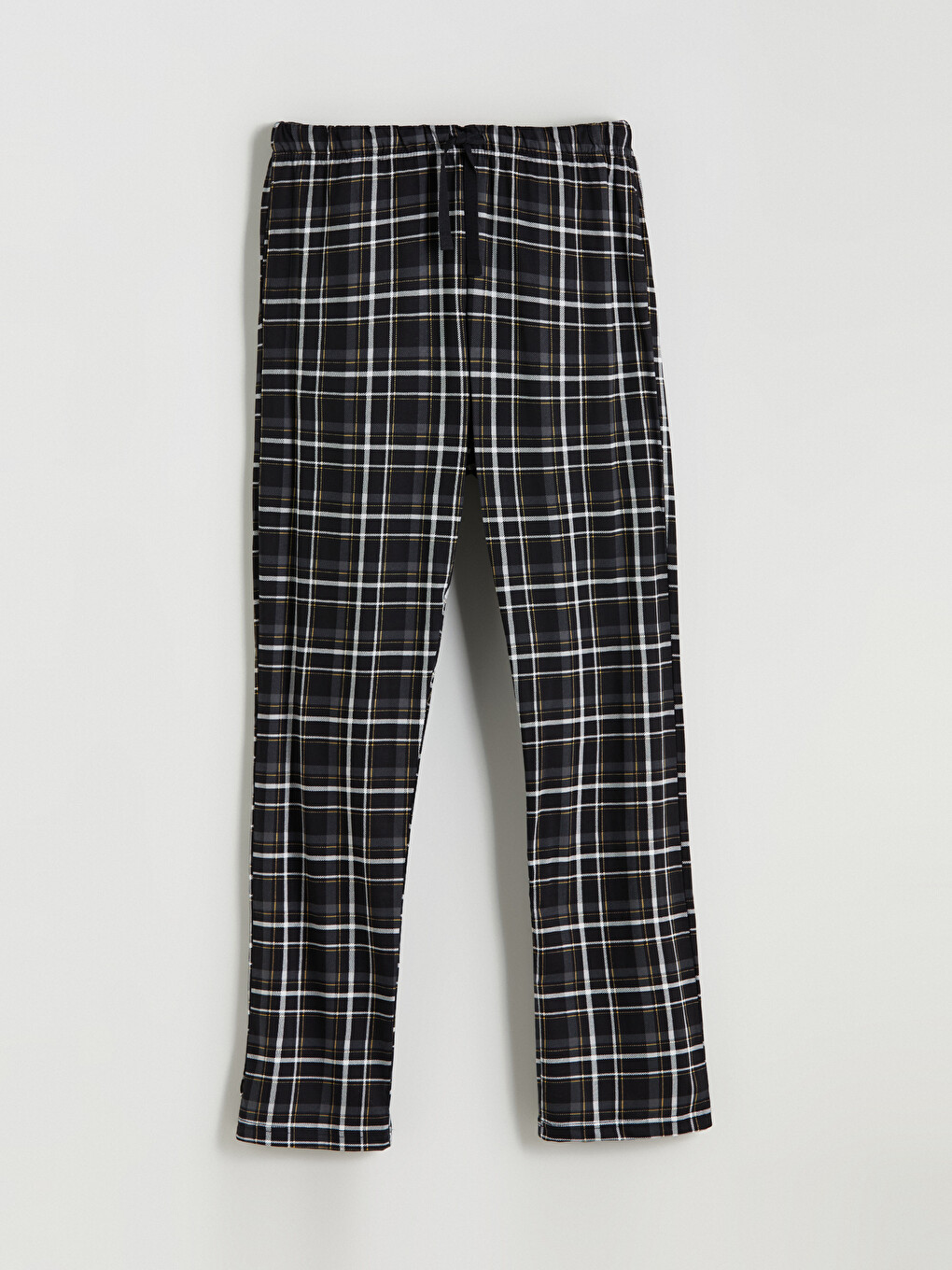 Siyah Regular Fit Ekose Erkek Pijama Alt