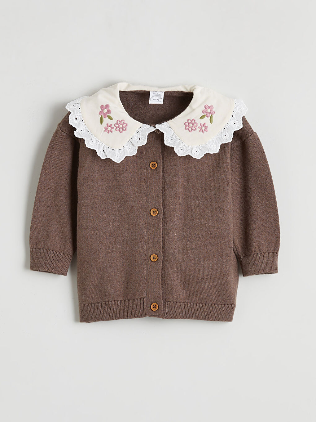 Pembe Bebe Yaka Kız Bebek Hırka ve Tayt-1