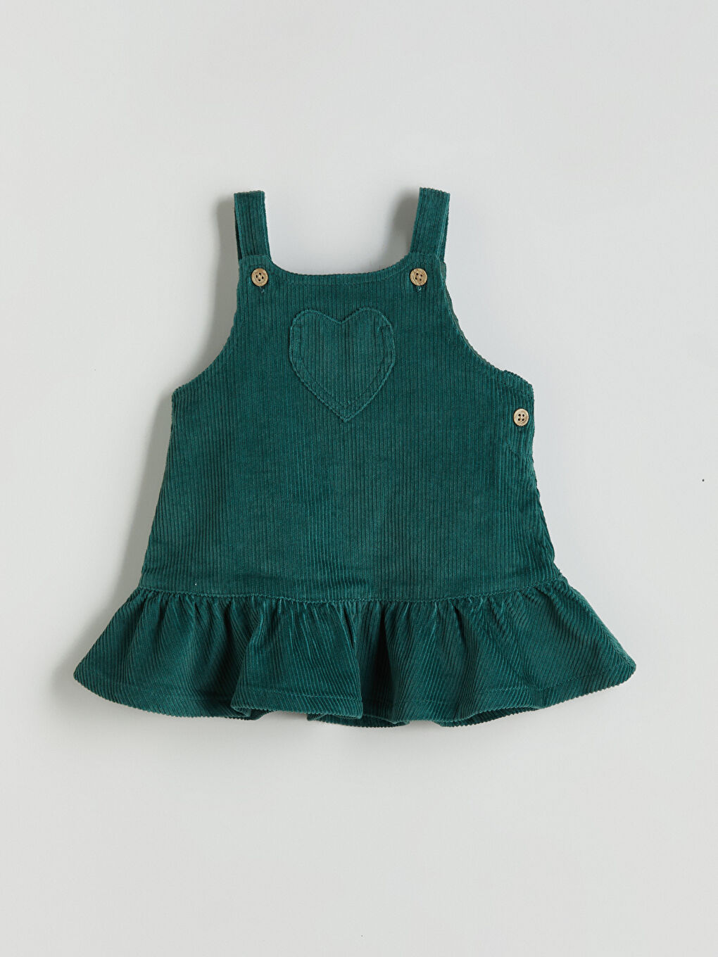 Yeşil Desenli Kız Bebek Salopet Etek