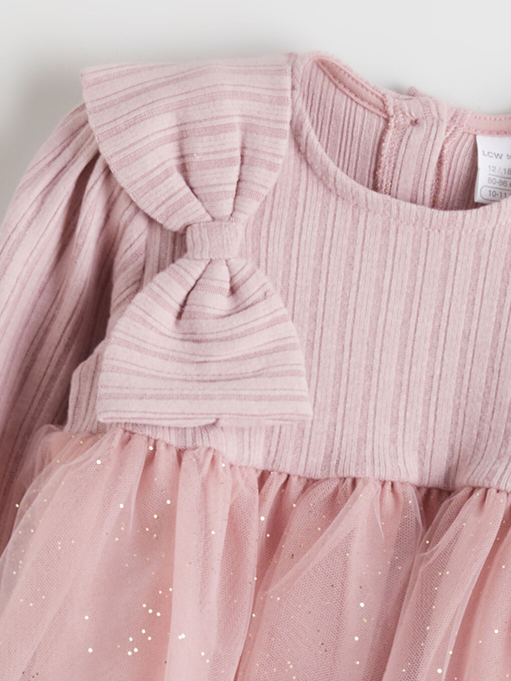 Crew Neck Long Sleeve Baby Girls' Dress-1