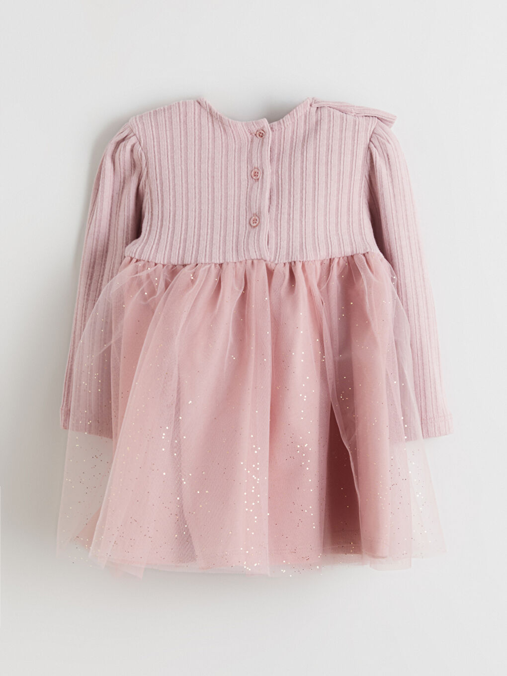 Crew Neck Long Sleeve Baby Girls' Dress-2