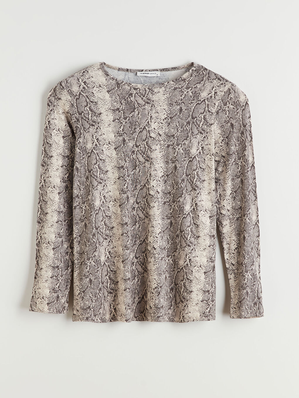 Crew Neck Patterned Blouse-4