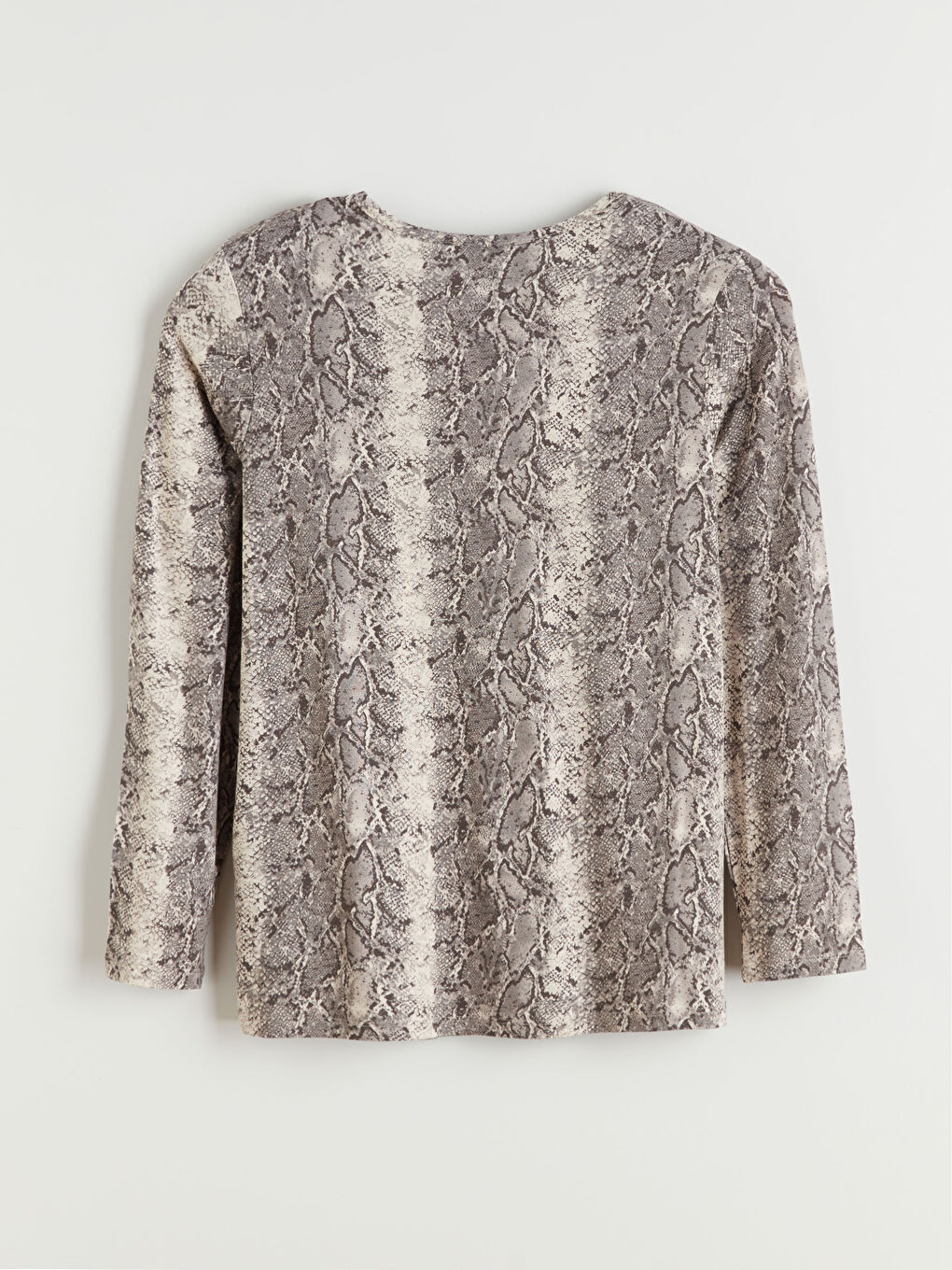 Crew Neck Patterned Blouse-5