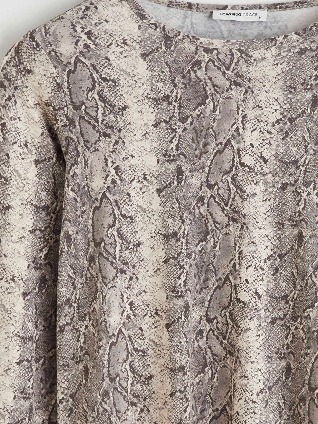 Crew Neck Patterned Blouse-6