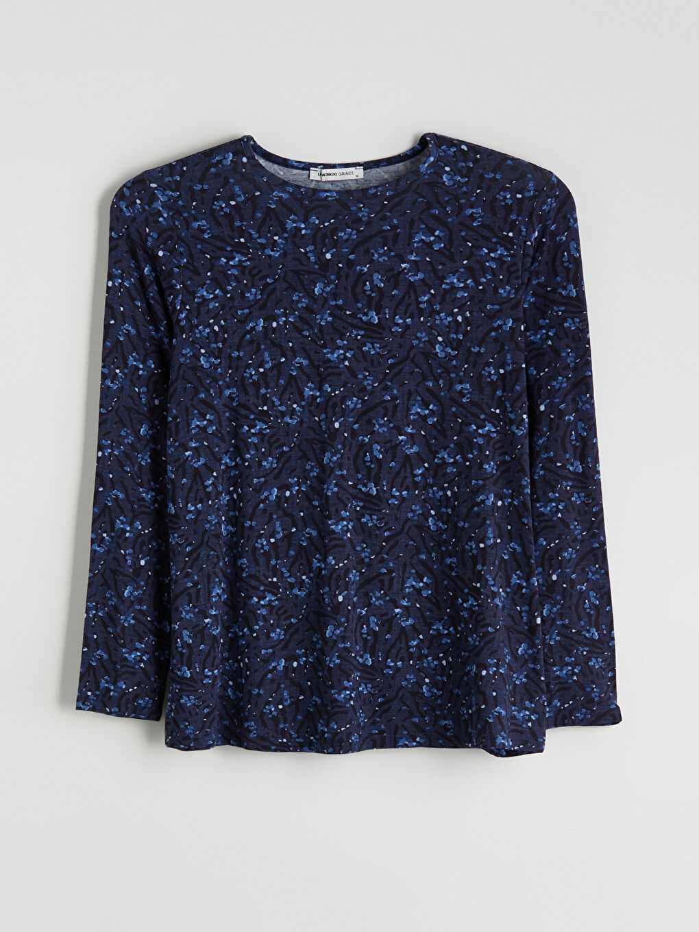 Crew Neck Patterned Blouse-4