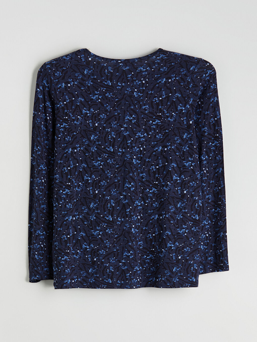 Crew Neck Patterned Blouse-5