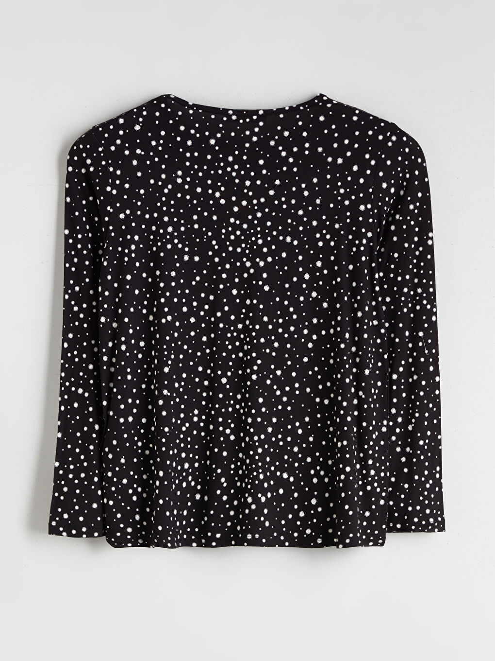 Plus Size Crew Neck Patterned Blouse-7