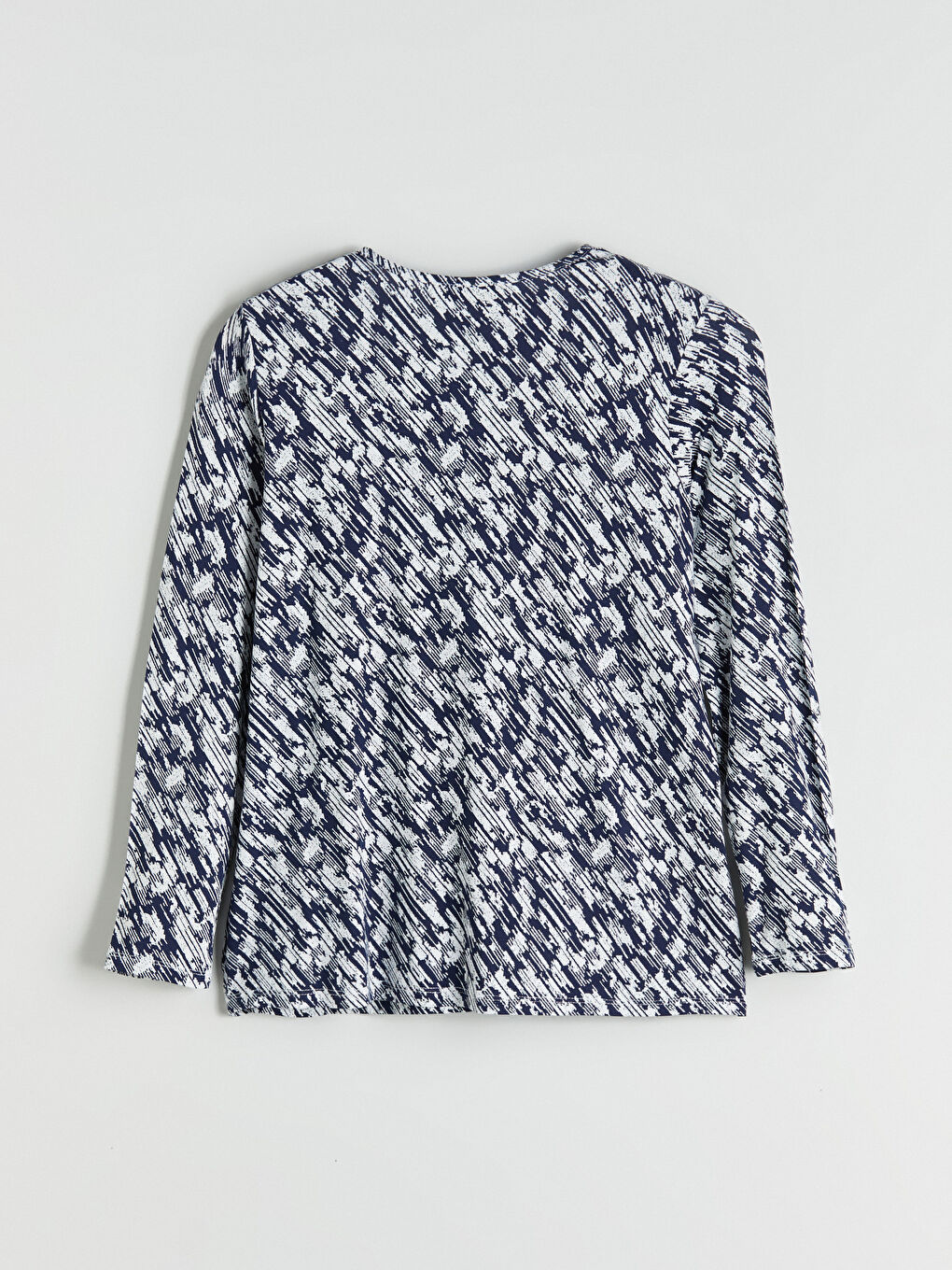 Crew Neck Patterned Blouse-6
