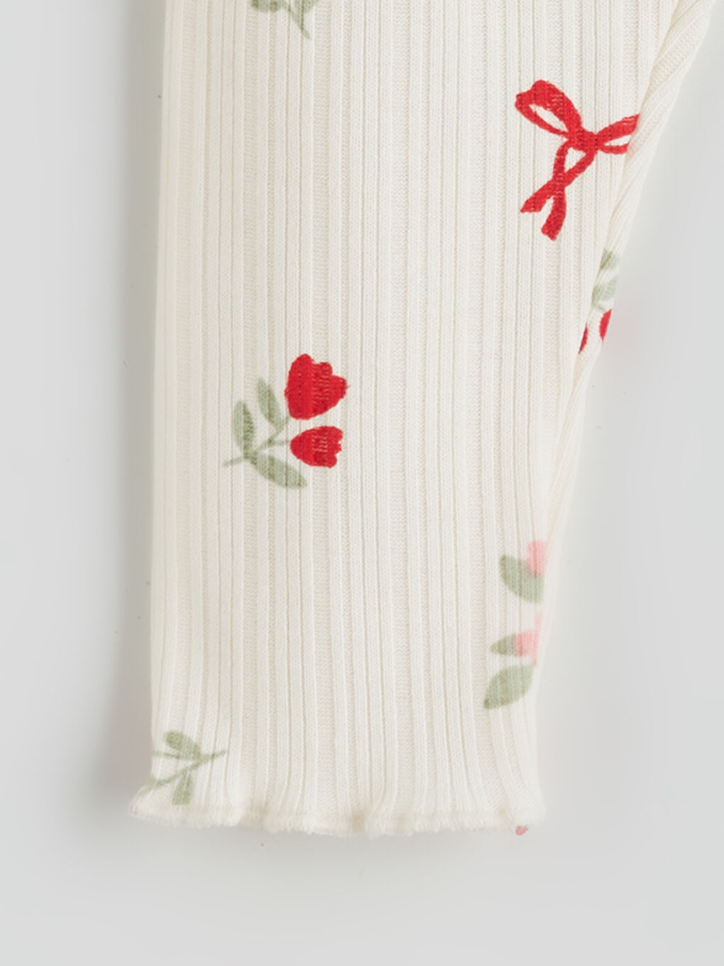 Ekru Kız Bebek Desenli Tayt-2