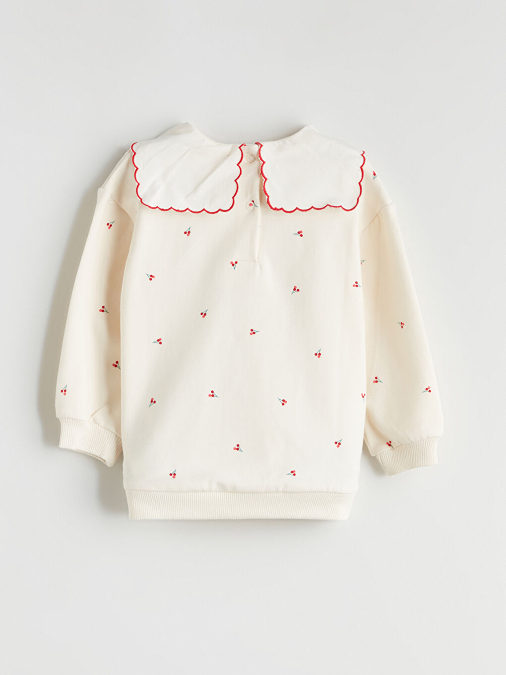 Ekru Bebe Yaka Kız Bebek Sweatshirt-1