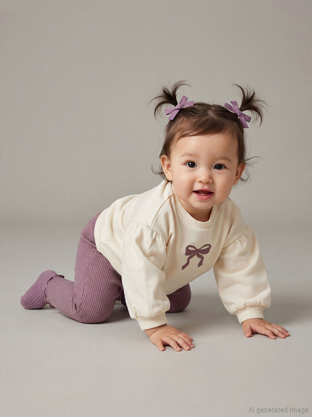 Crew Neck Baby Girls' Sweatshirt and Leggings