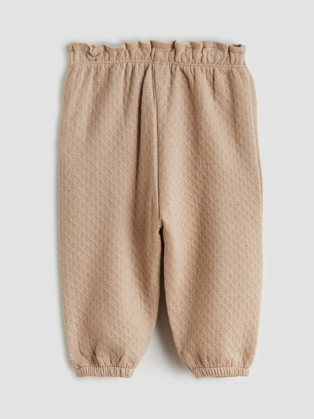 Kahverengi Kız Bebek Dokulu Jogger Eşofman Altı-1