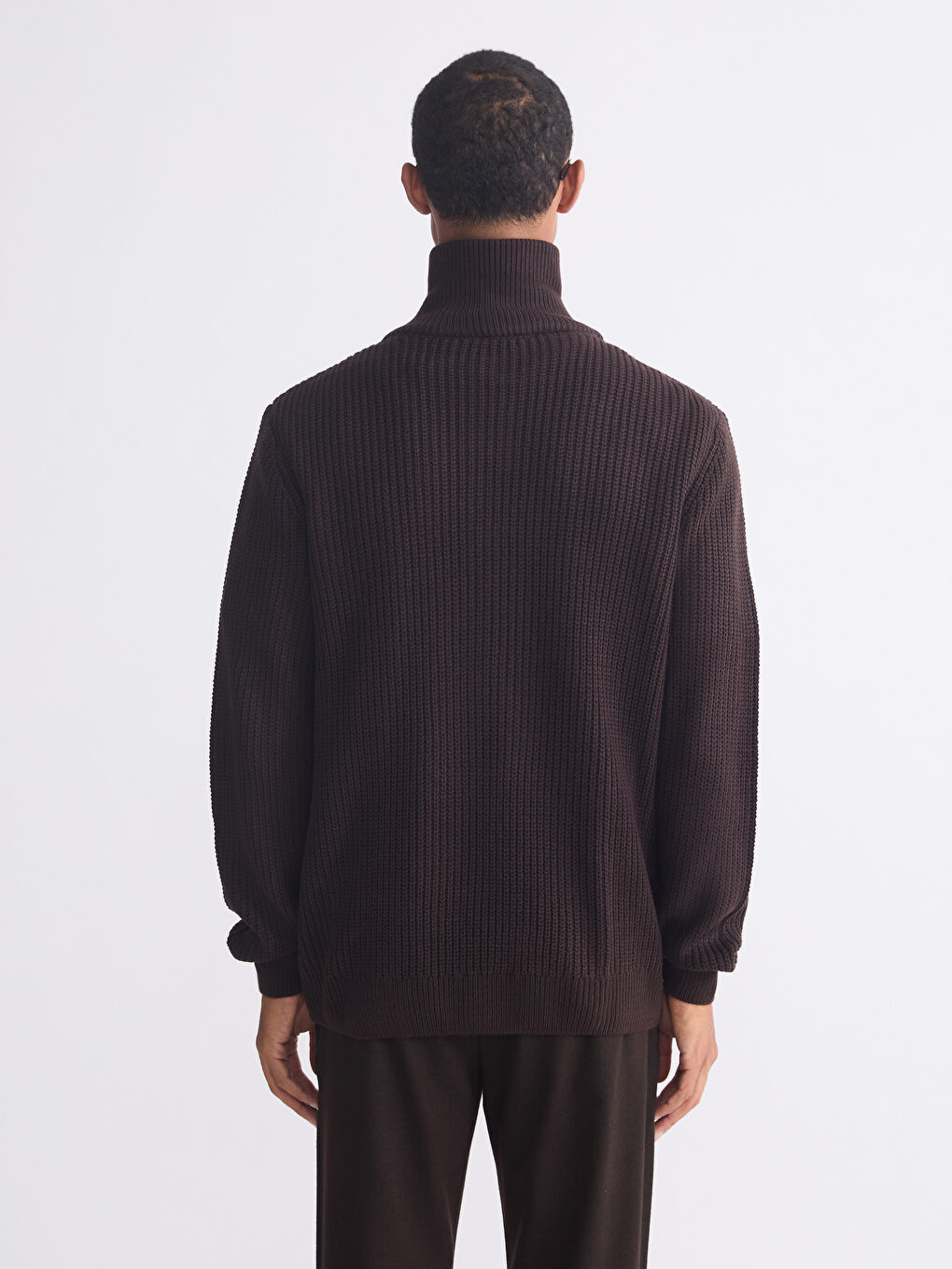 Zippered Funnel Neck Men's Knit Sweater-4