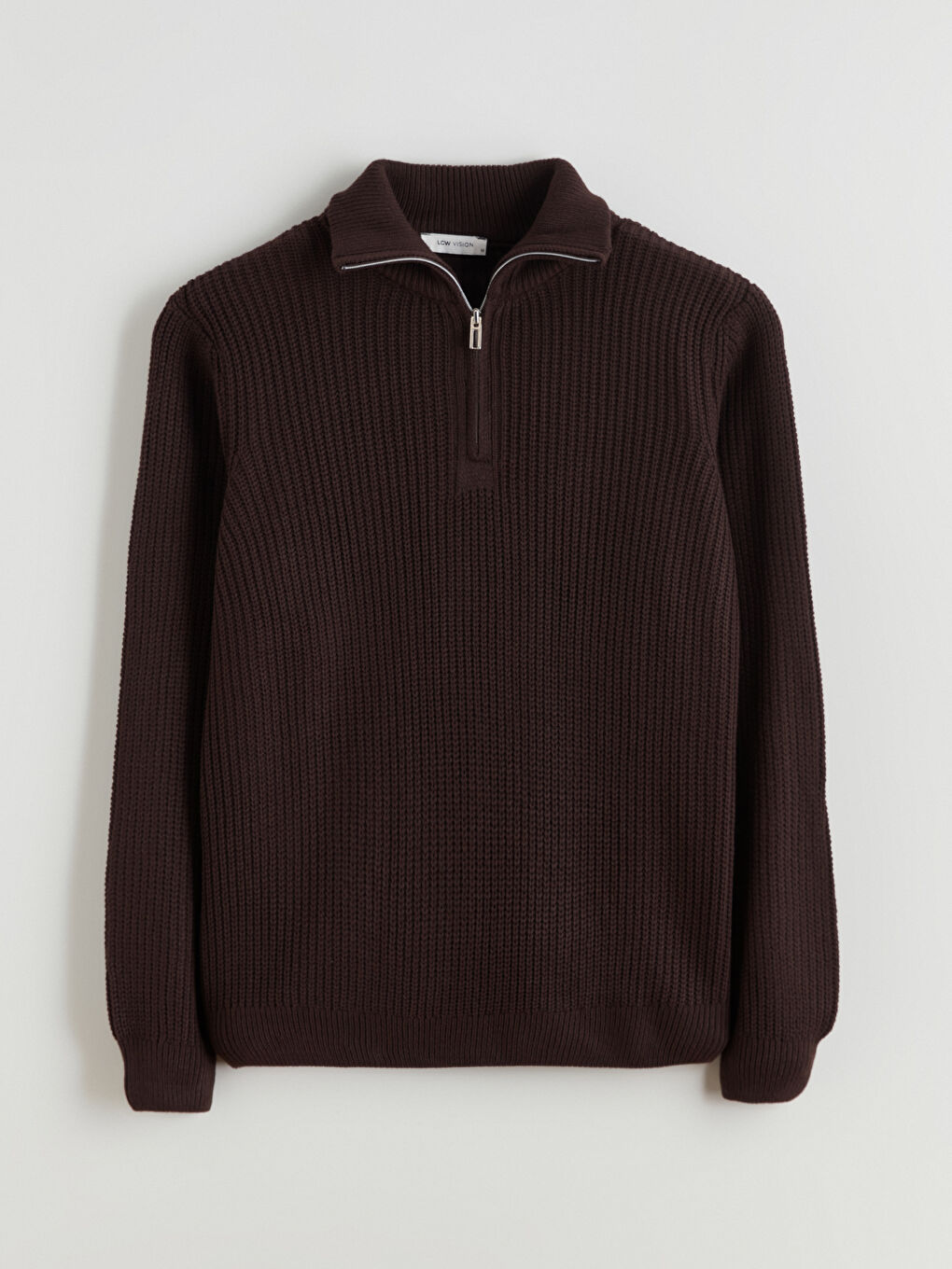 Zippered Funnel Neck Men's Knit Sweater-5