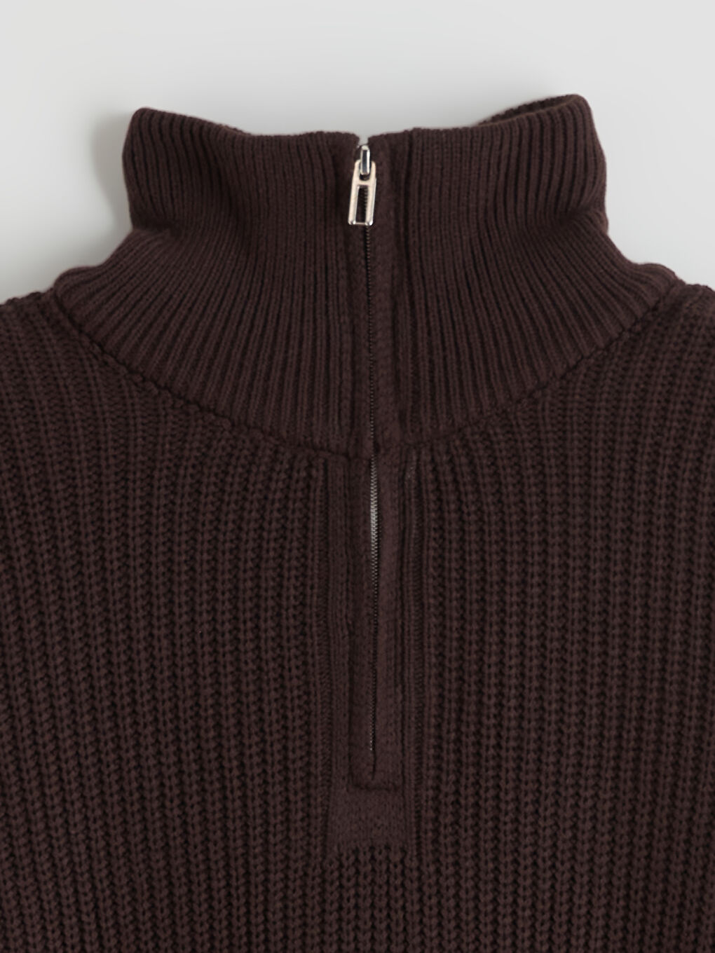 Zippered Funnel Neck Men's Knit Sweater-6