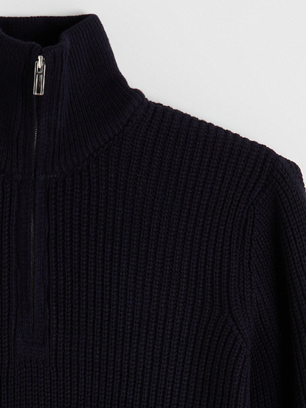 ზიპიანი ძაბრისებრი საყელო მამაკაცის ტრიკოტაჟის სვიტერი-5