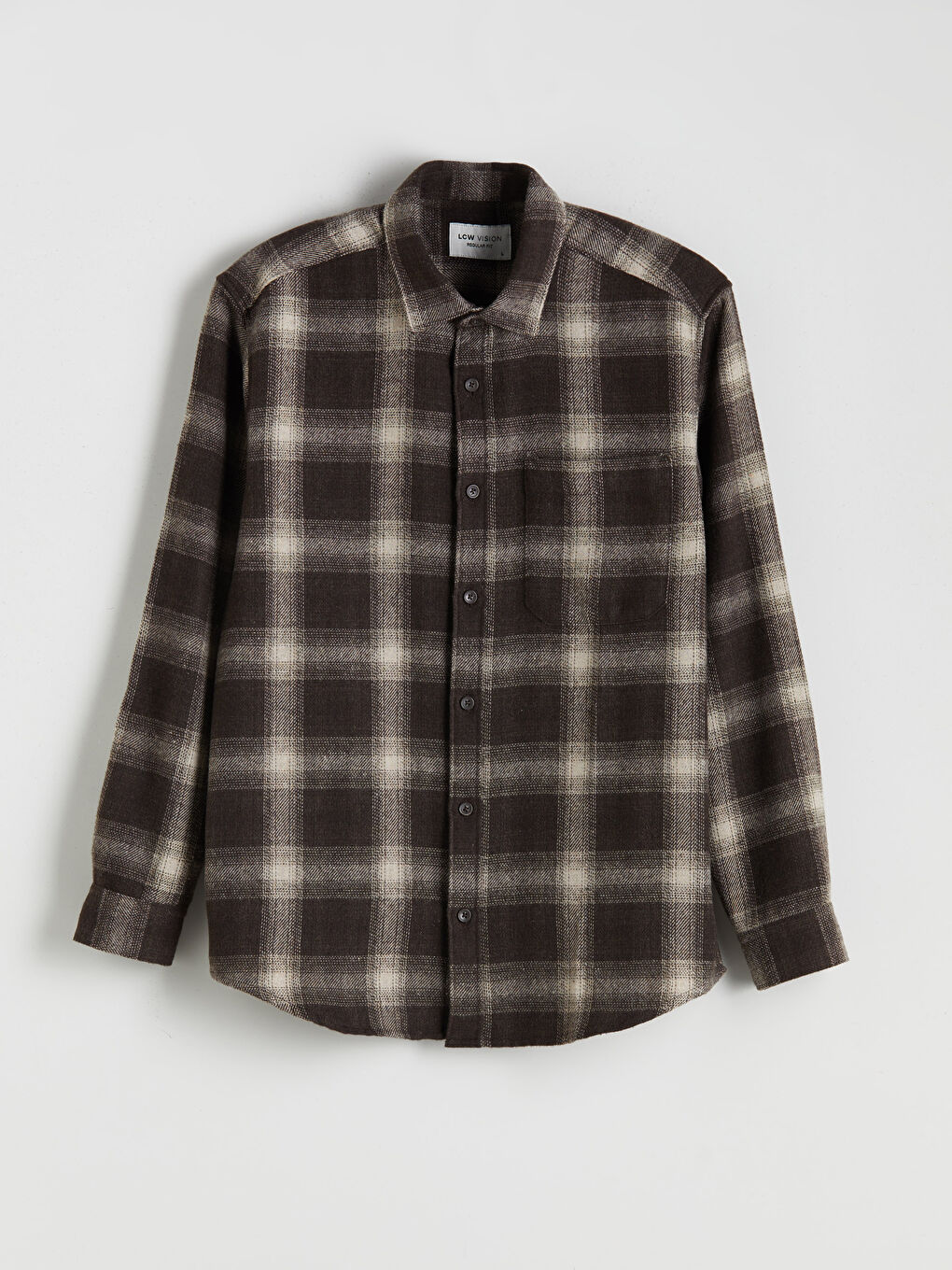 Regular Fit Long Sleeve Plaid Men's Flannel Shirt-4