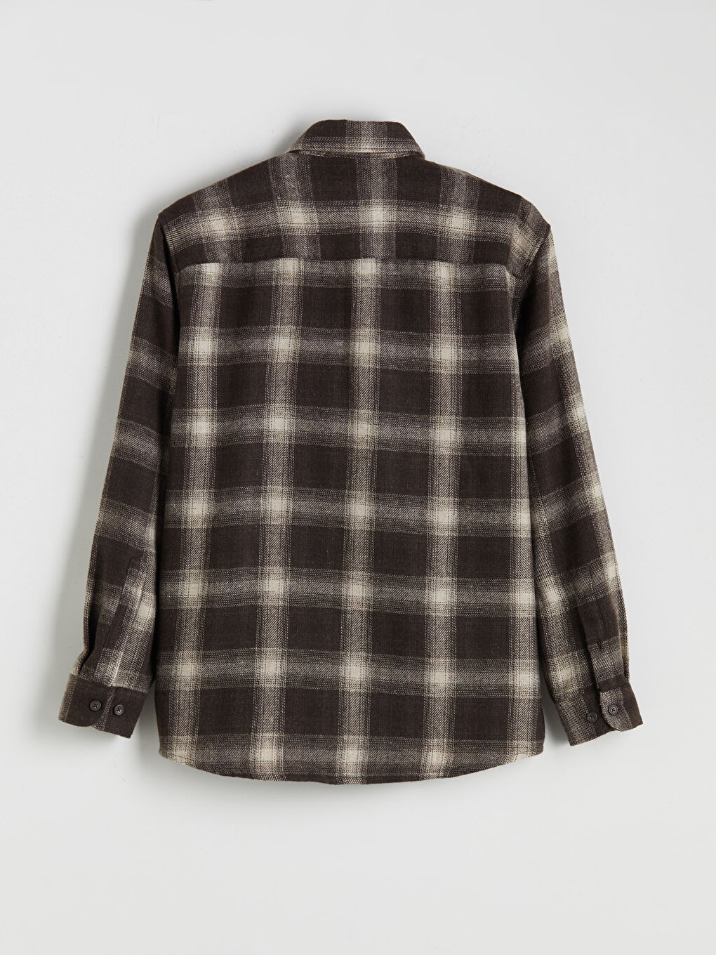 Regular Fit Long Sleeve Plaid Men's Flannel Shirt-5