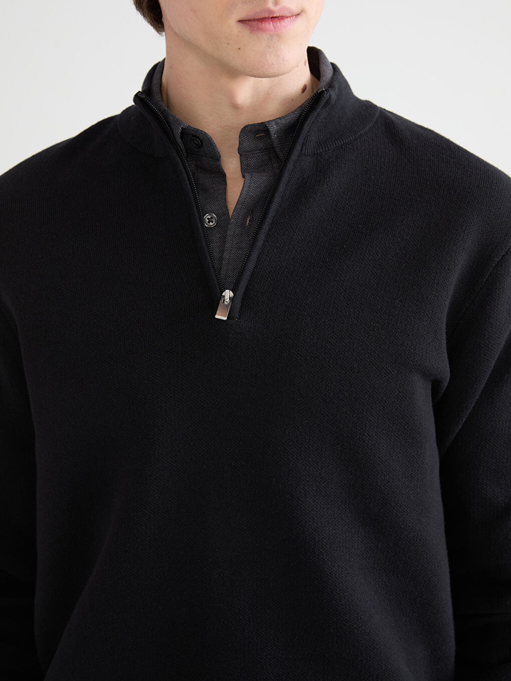 Мужчины Черный Свитер-2