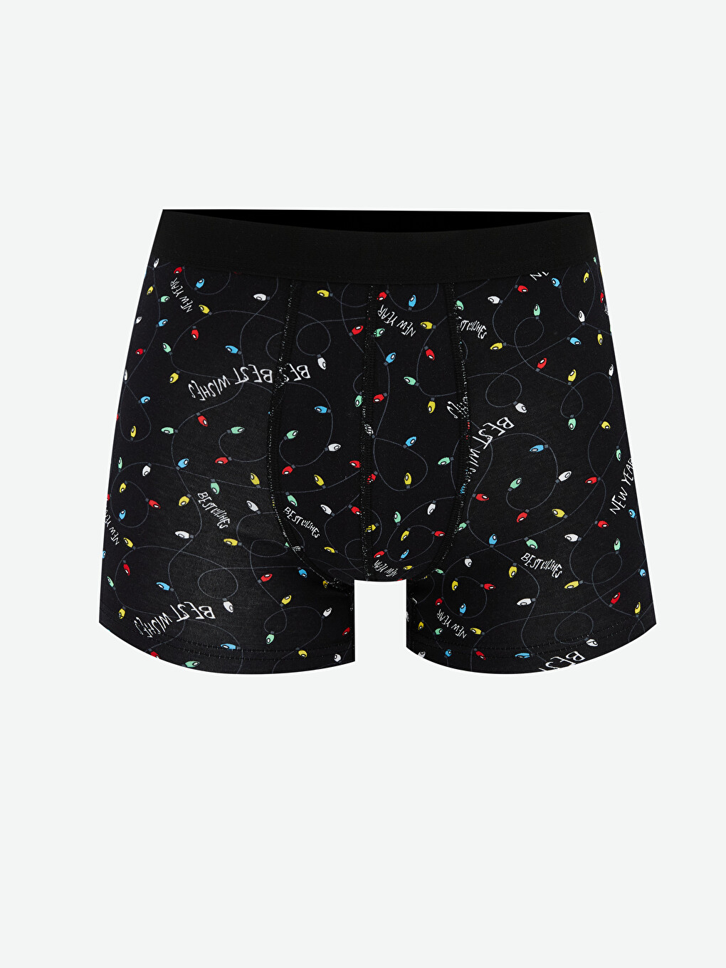 Siyah Pamuklu Esnek Erkek Boxer