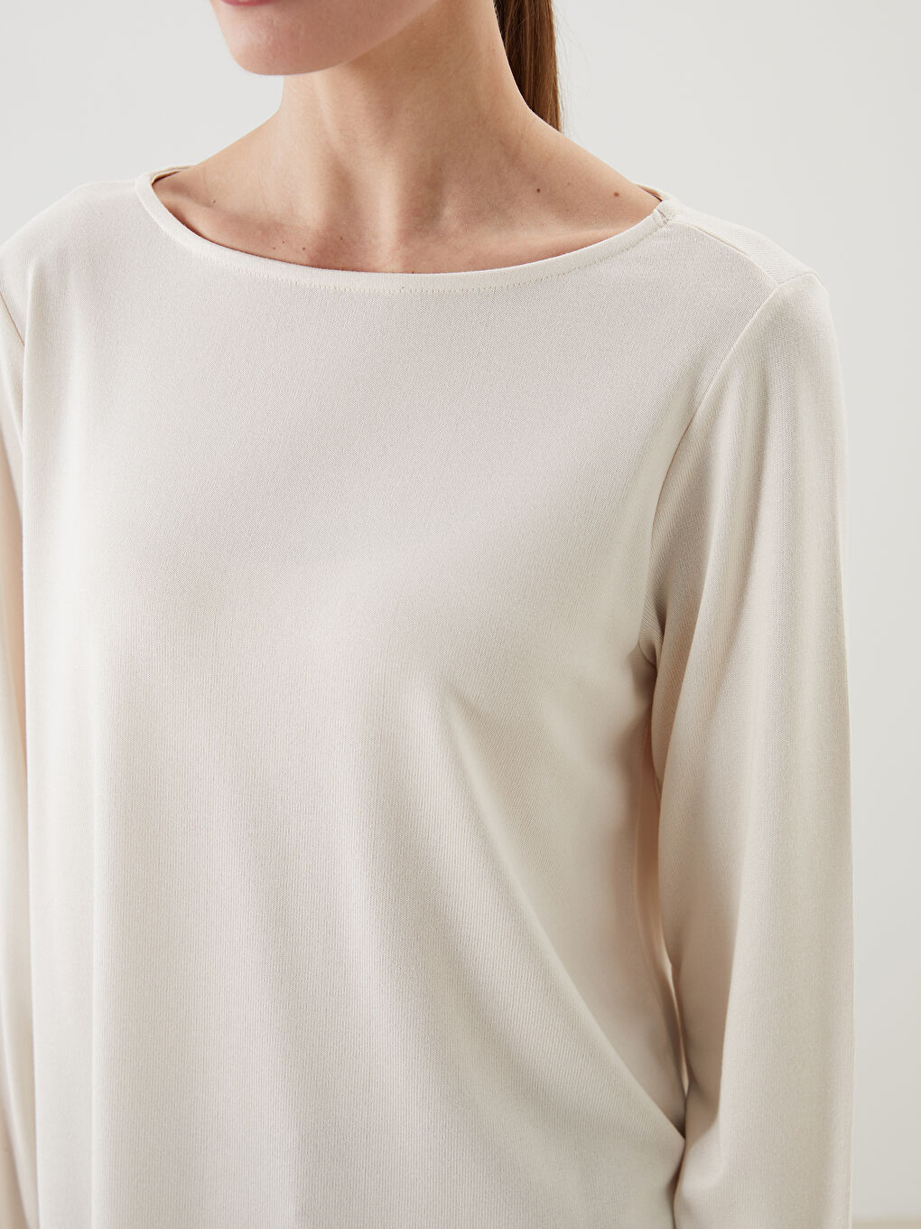 LCW ECO Slash Neck Women's T-Shirt -W5FD09Z8-SGG